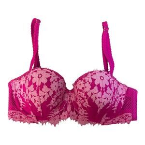 Victoria’s Secret Dream Angels Multiway Push Up Bra Size 32C Pink Lace Floral